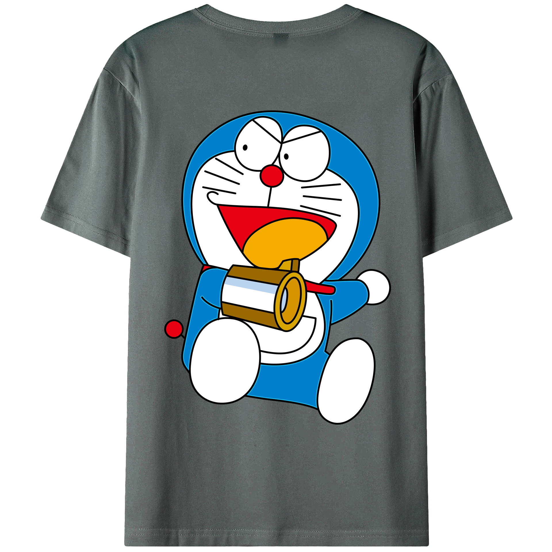 （画像用） ドラえもん Doraemon 綿100％ メンズ半袖Tシャツ（バックプリント） 通気性